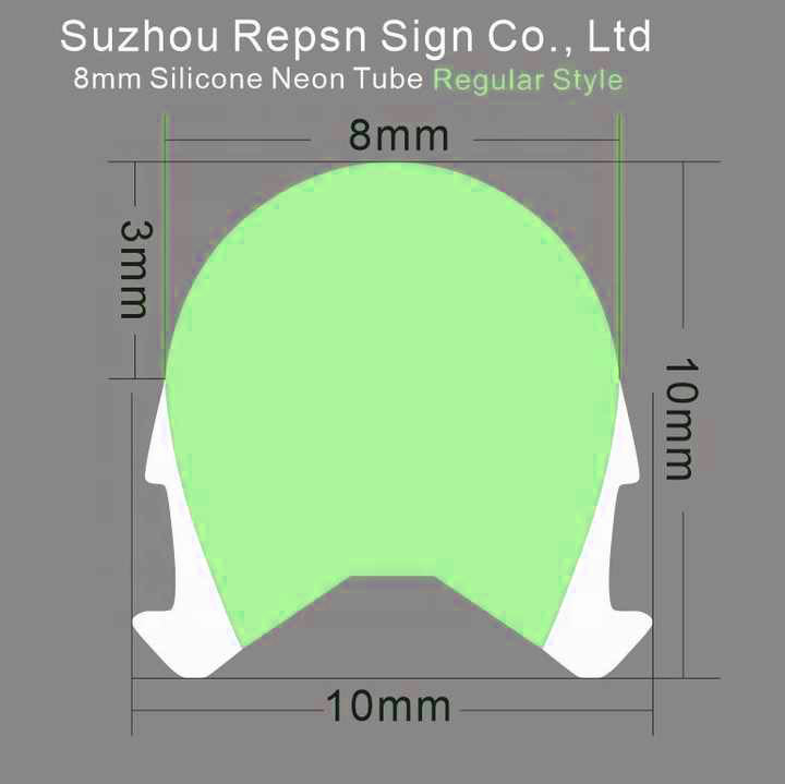 Second generation separate LED neon sign green silicone neon tubes 8mm Economy Style