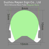 Second generation separate LED neon sign green silicone neon tubes 8mm Regular Style