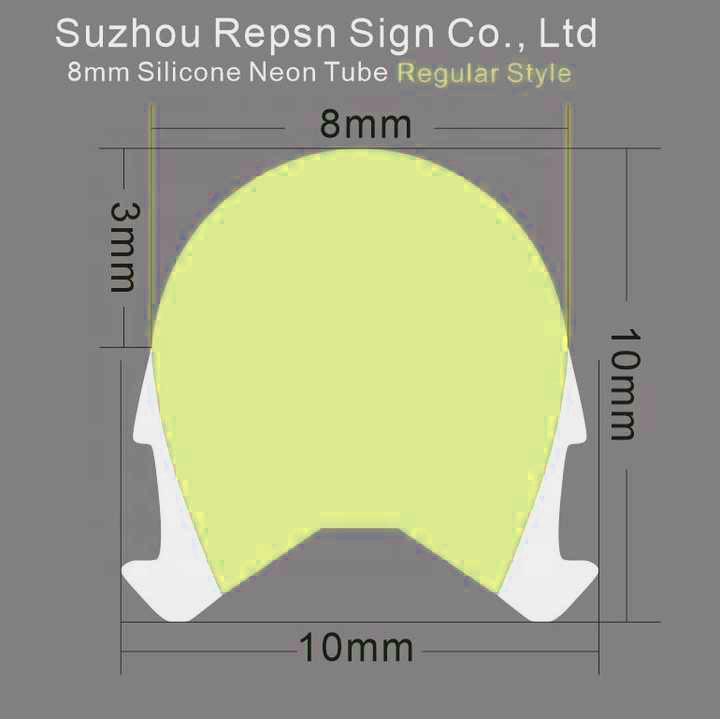 Second generation separate LED neon sign lemon yellow silicone neon tubes  8mm Economy Style