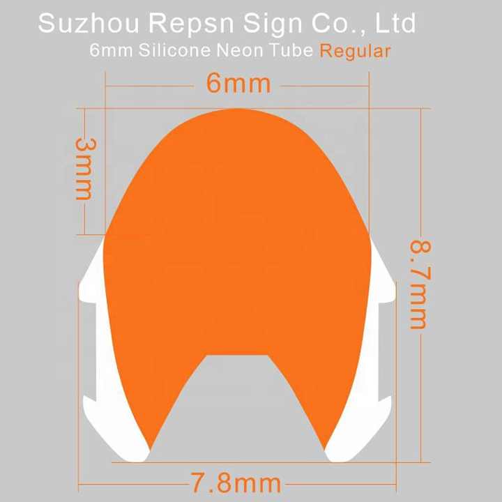 Second generation separate LED neon sign orange silicone neon tubes 6mm Regular Style