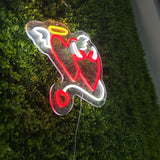 Custom Angel & Devil by Mathilde heart shape LED neon signs for wedding party decoration