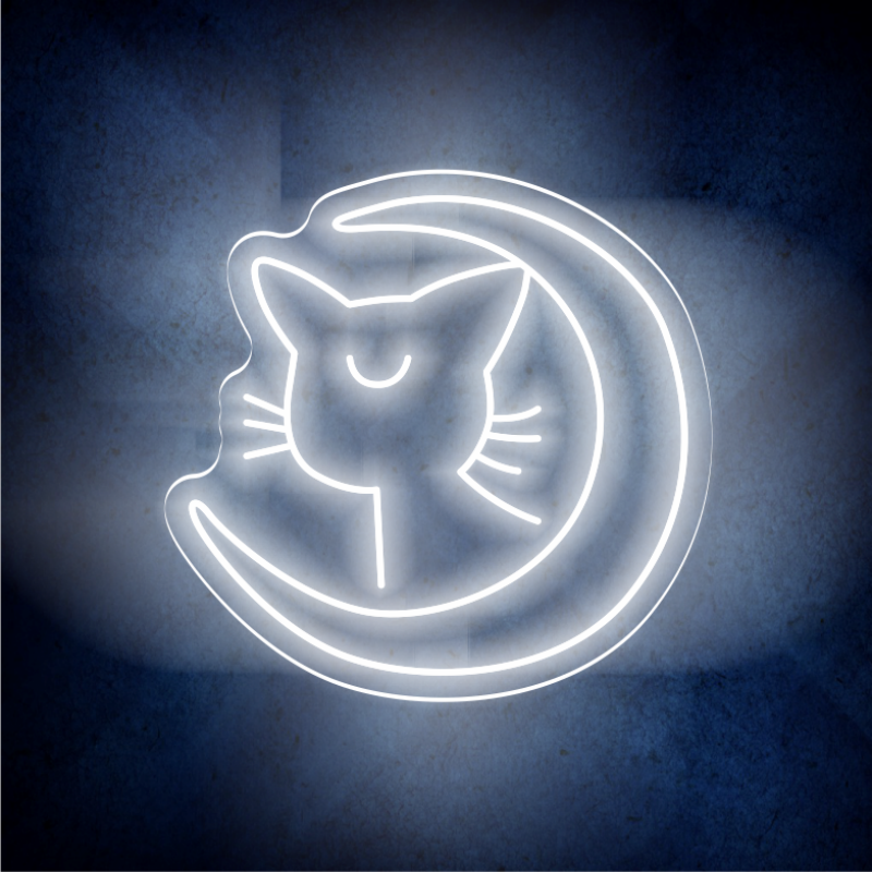 Custom MOON Cat LED lighting flex neon sign MOON Cat LED Sign