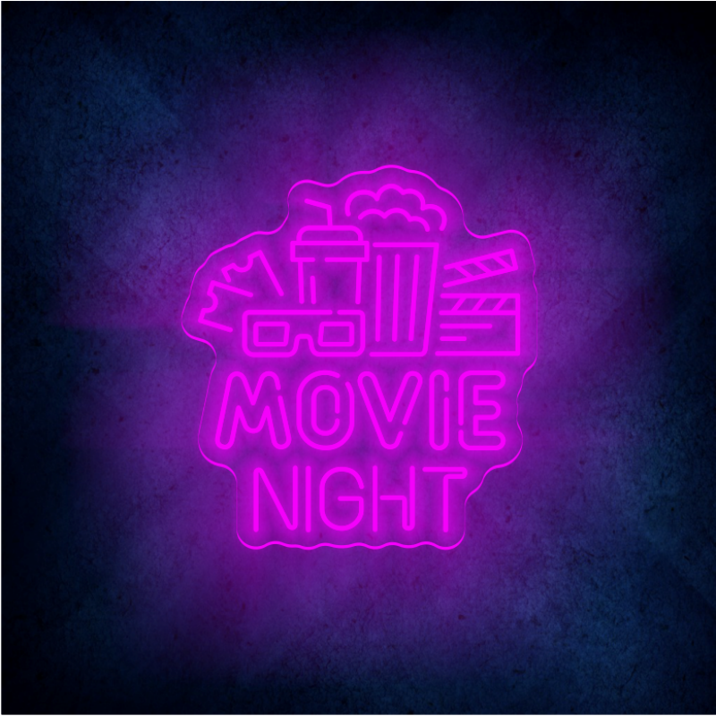 Custom MOVIE NIGHT LED lighting flex neon sign