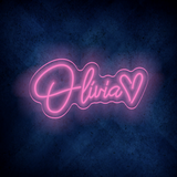 Custom Olivia LED lighting flex neon sign