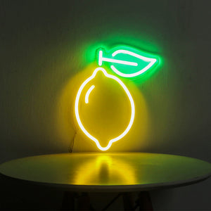 Yellow Lemon Cherry Fruit Wall Neon Sign for Gift