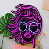 Light Pink Women Head Wall LED neon sign Light for spa, cinema and girl saloon