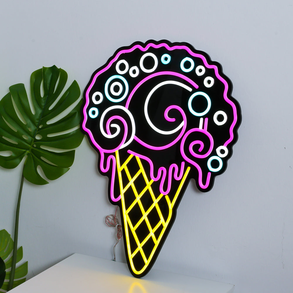 LED Neon sign Ice Cream Logo Light 