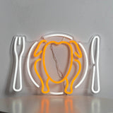 Chicken Fork Knife Restaurant Wall Décor Led Neon Sign Light