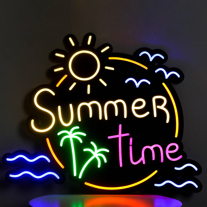 LED Neon Sign SUN SUMMER TIME COCONUT Seagull