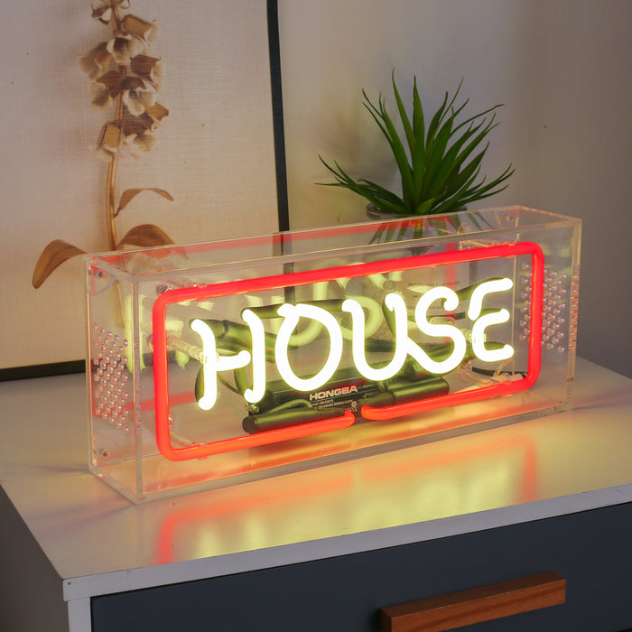 Clear Acrylic box Neon Letters sign