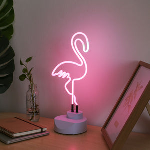 Pink Flamingo Table LED Neon Sign