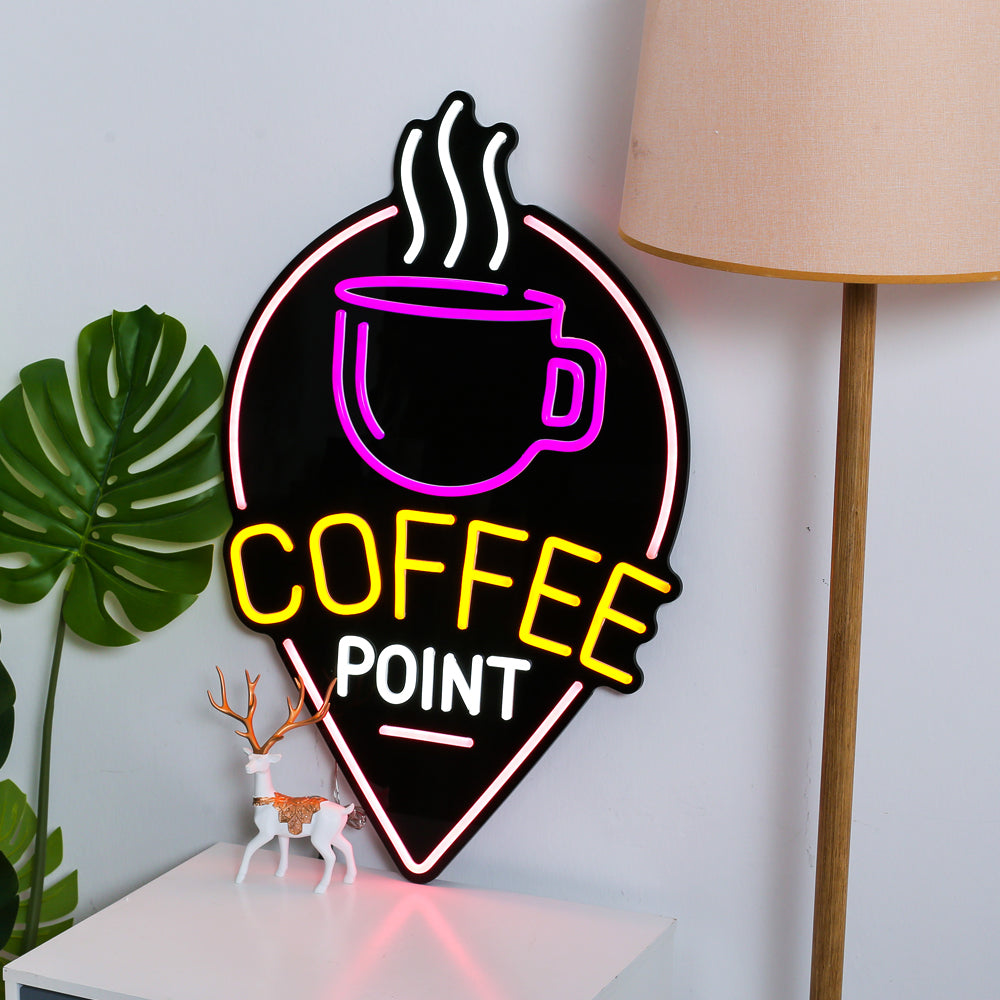 Coffee Point Logo Sign LED neon Light for Wall Hanging