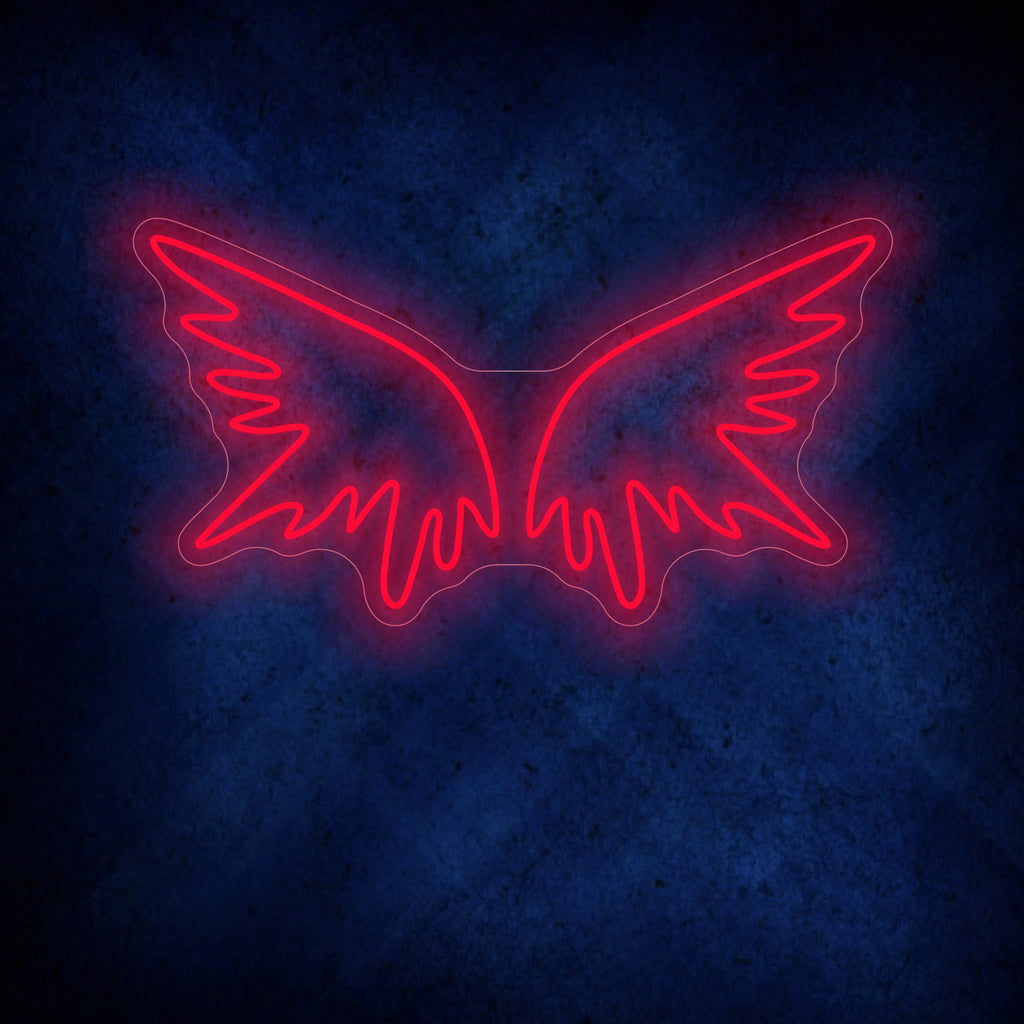 Аngel wings and neon sign