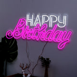 Baby Girl Neon Light Happy Birthday Written Gift