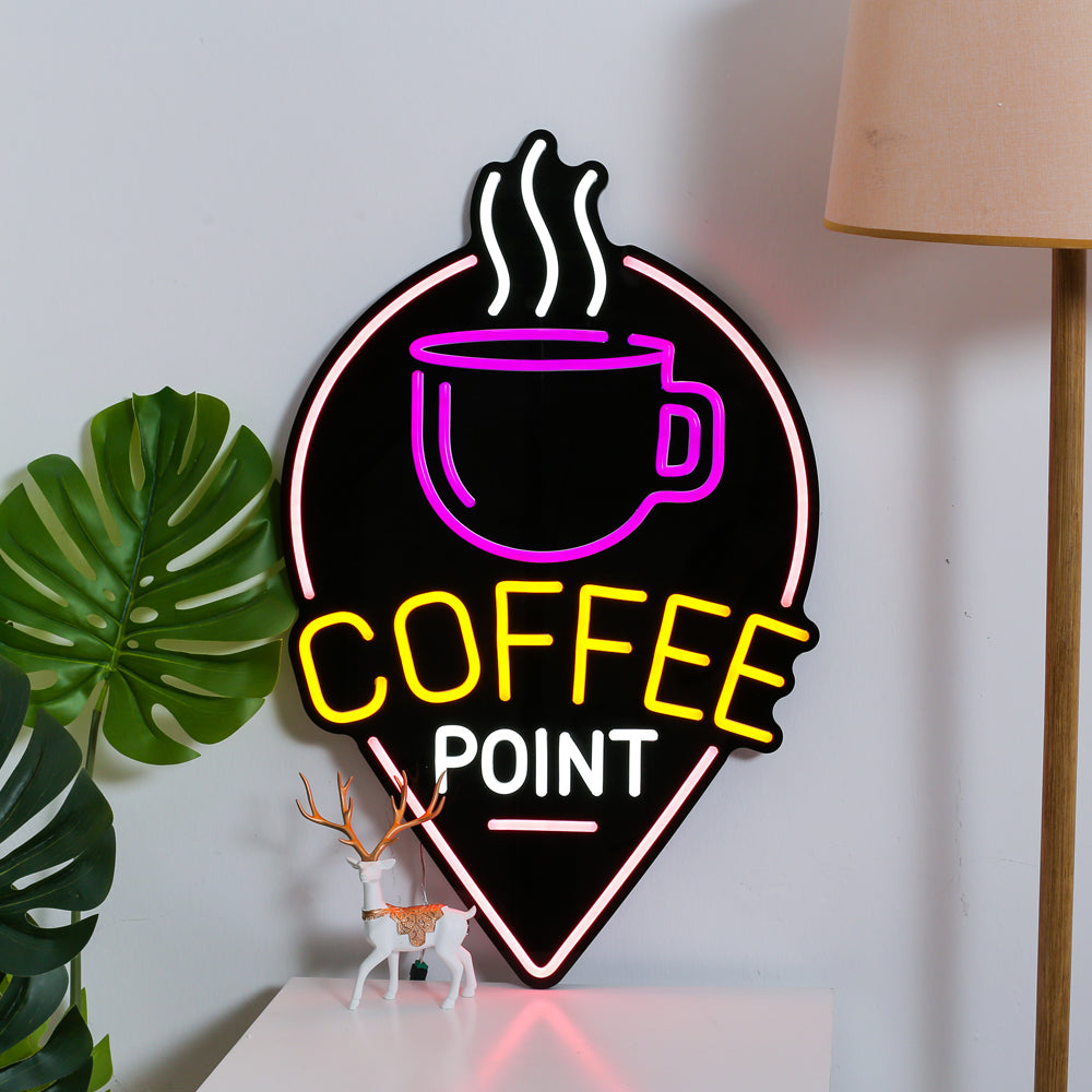 Coffee Point Logo Sign LED neon Light for Wall Hanging