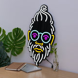 Beard Glasses Man Head barber shop led Neon Sign night light