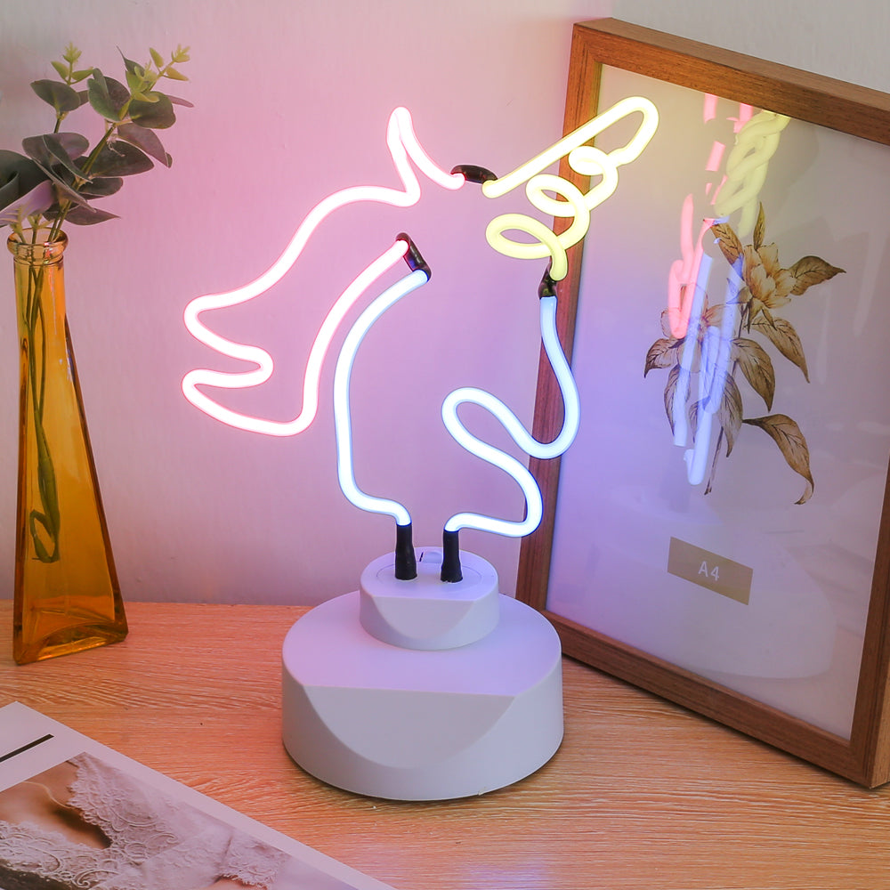 Unicorn glass tube Desk Lamp Neon Sign