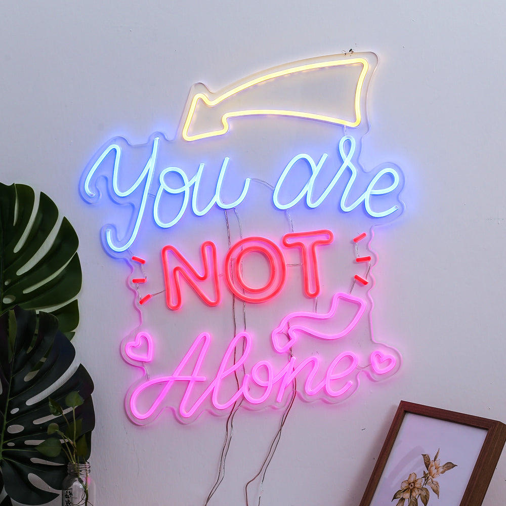 You Are Not Alone Wall LED Neon Sign café bar wall hanging