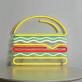 Hamburger Logo Neon sign Light for Wall Hanging Décor fast food cafe