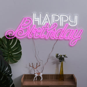 Neon Light Happy Birthday Written Gift