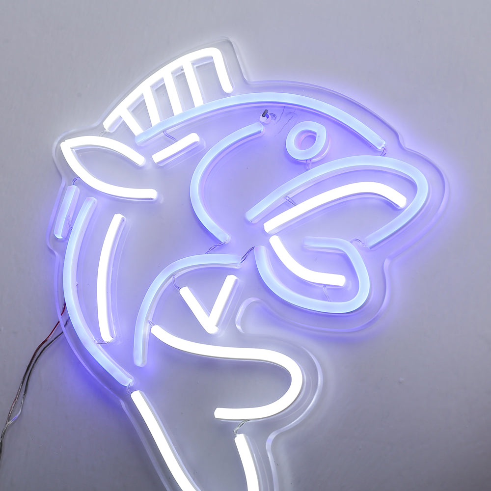 Blue and White Flying Fish Led Neon sign for Table