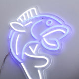 Blue and White Flying Fish Led Neon sign for Table