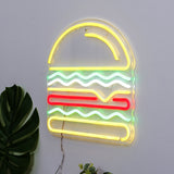 Hamburger Logo Neon sign Light for Wall Hanging Décor fast food cafe