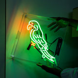 Yellow  and  green animal parrot Bell Gift Neon Sign Box for wall hanging