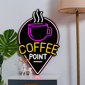 Coffee Point Logo Sign LED neon Light for Wall Hanging