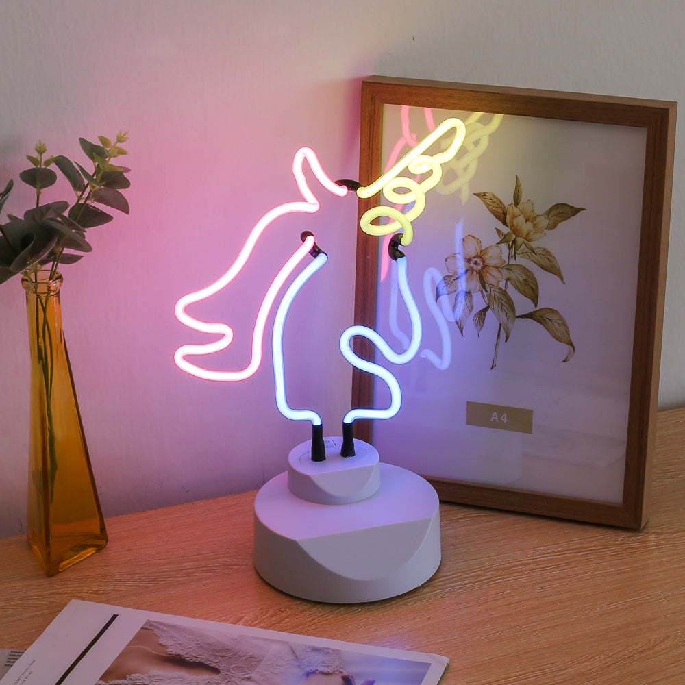 Unicorn glass tube Desk Lamp Neon Sign