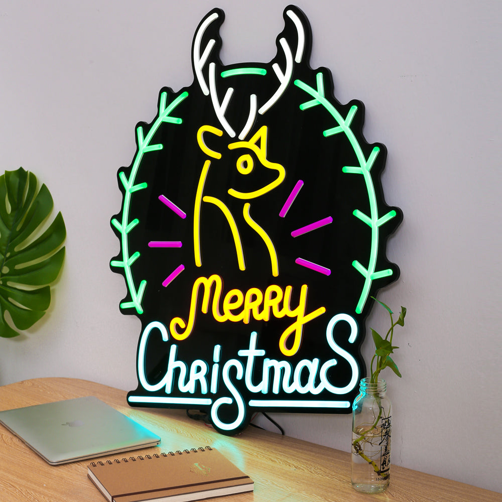 Merry Christmas colorful LED sign Light for Gift  wall hanging