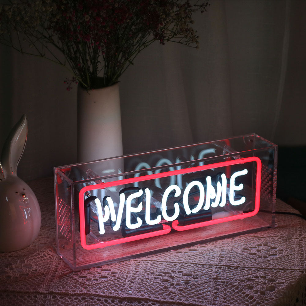 Clear Acrylic box Neon Letters sign