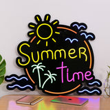 LED Neon Sign SUN SUMMER TIME COCONUT Seagull