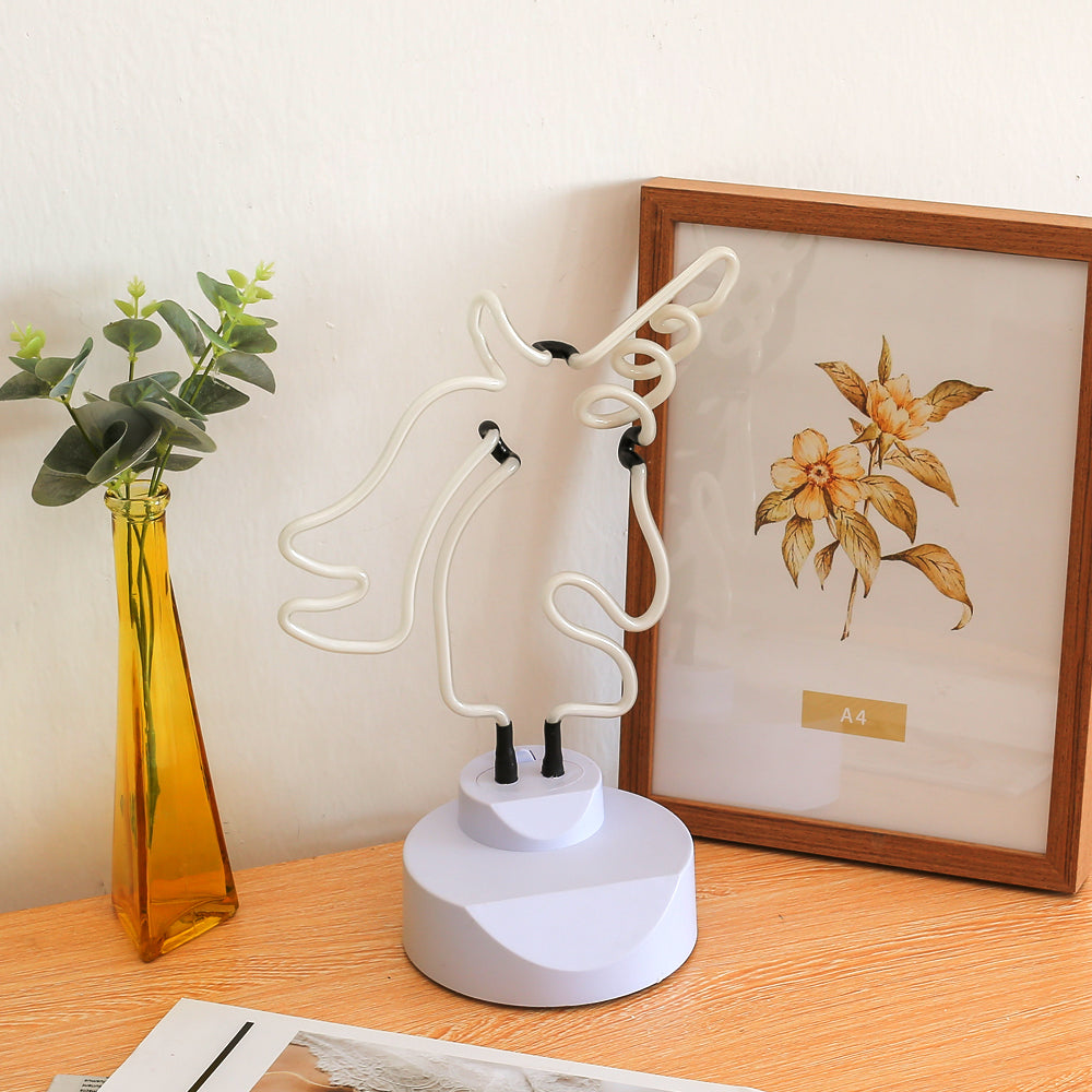 Unicorn glass tube Desk Lamp Neon Sign