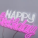 Baby Girl Neon Light Happy Birthday Written Gift