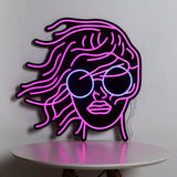 Light Pink Women Head Wall LED neon sign Light for spa, cinema and girl saloon