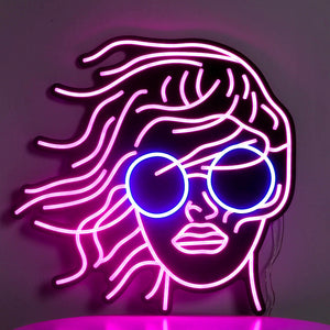 Light Pink Women Head Wall LED neon sign Light for spa, cinema and girl saloon