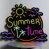 LED Neon Sign SUN SUMMER TIME COCONUT Seagull