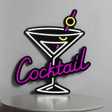 Glass of Cocktail Neon Logo LED Sign for wine