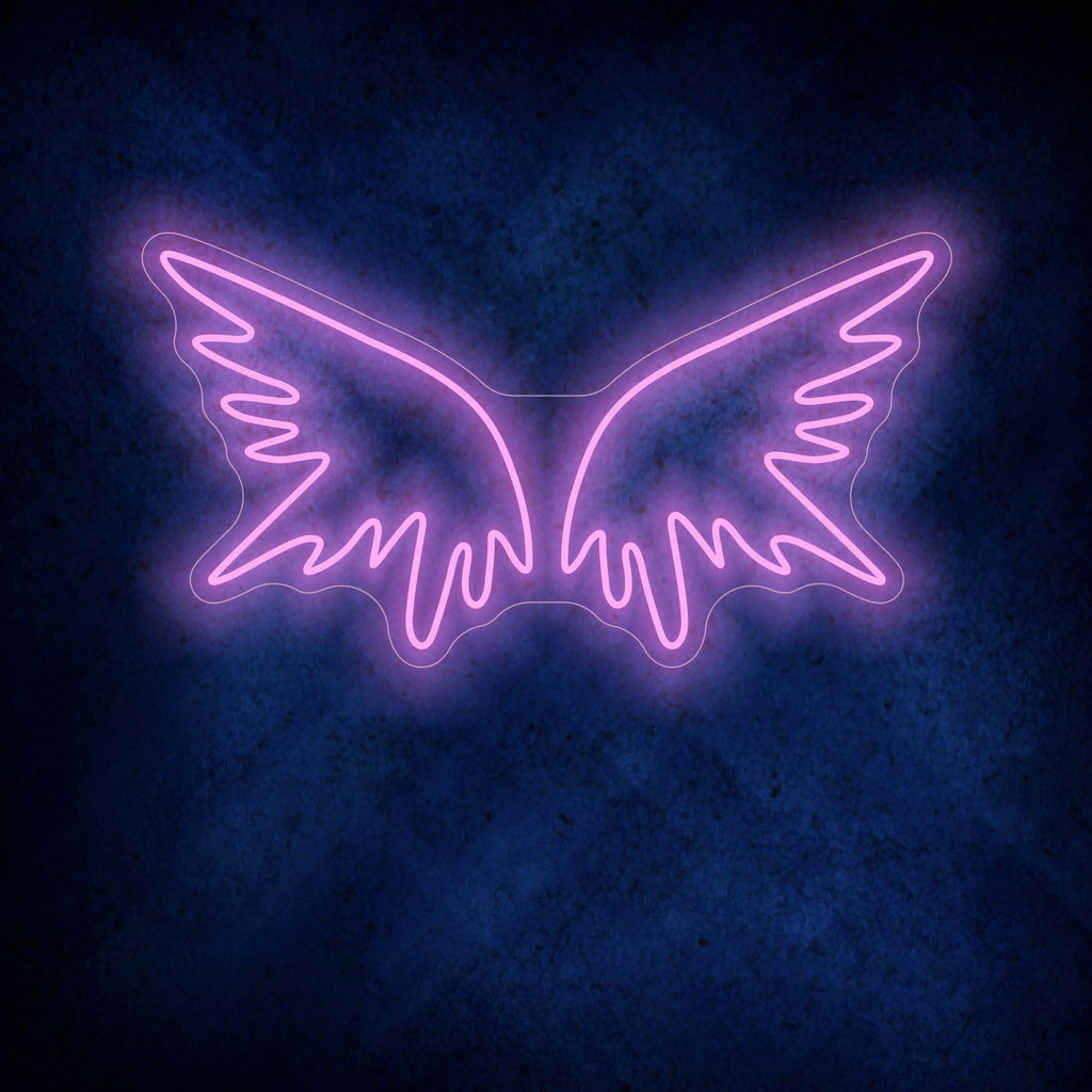 Аngel wings and neon sign