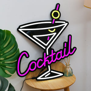 Glass of Cocktail Neon Logo LED Sign