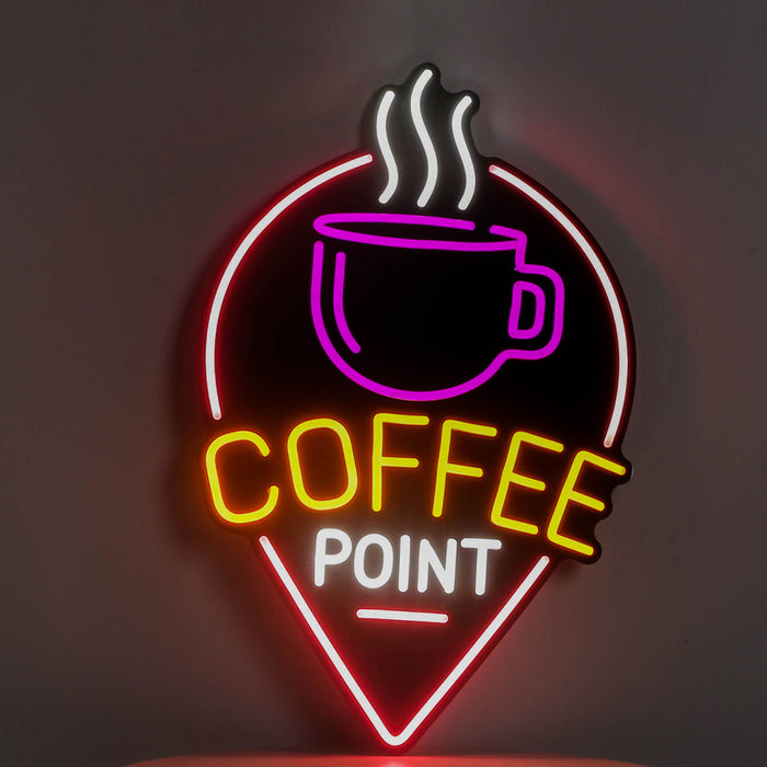 Coffee Point Logo Sign LED neon Light for Wall Hanging